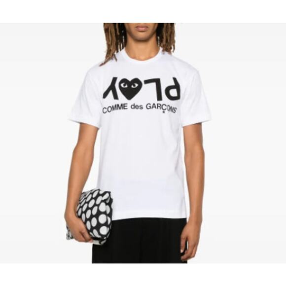 Mens Comme Des Garçons Play logo-print T-shirt white size M EUC! - Picture 1 of 3